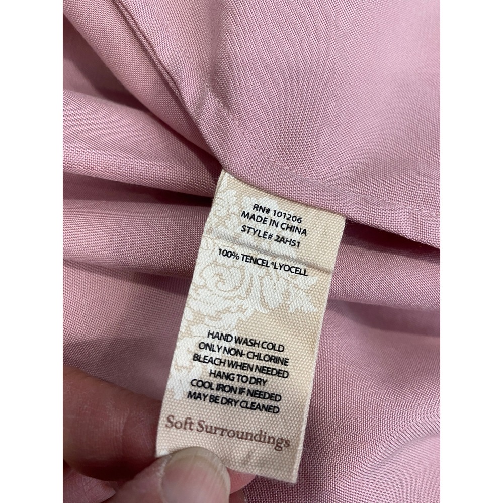 Soft Surroundings Blush Pink Tencel Asymmetrical Button Tunic Top‎ Women's M - Picture 6 of 13